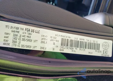 2019 Dodge Durango R/T from USA, damaged, VIN 1C4SDJCT3KC708284